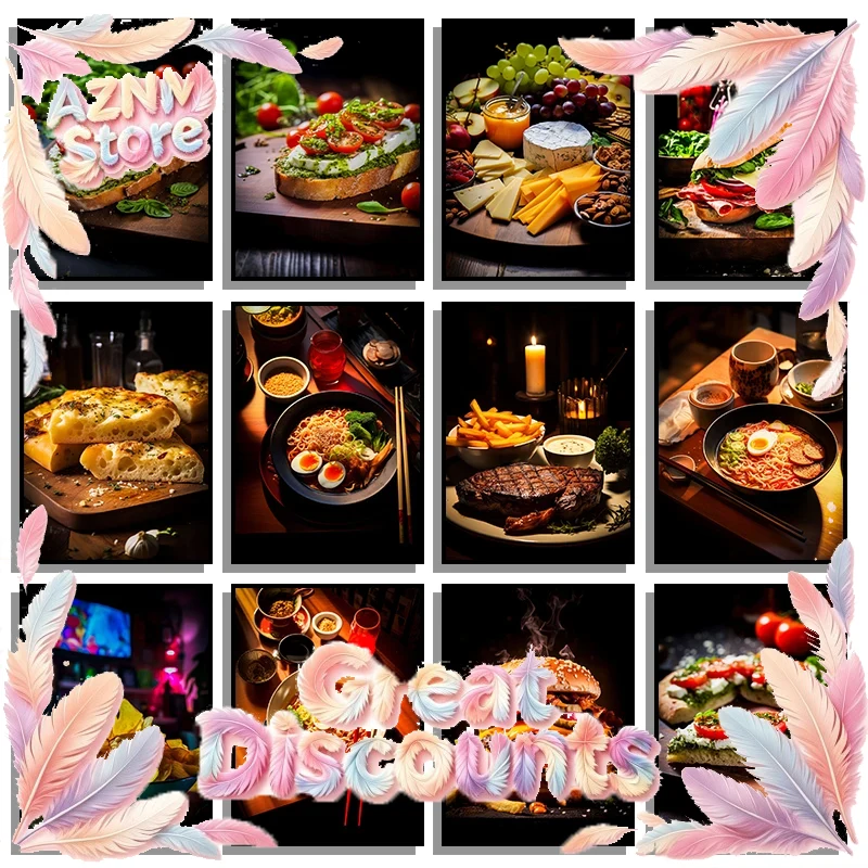 Home Decor Mirror - Food Kitchen Poster Printing Meat Burger