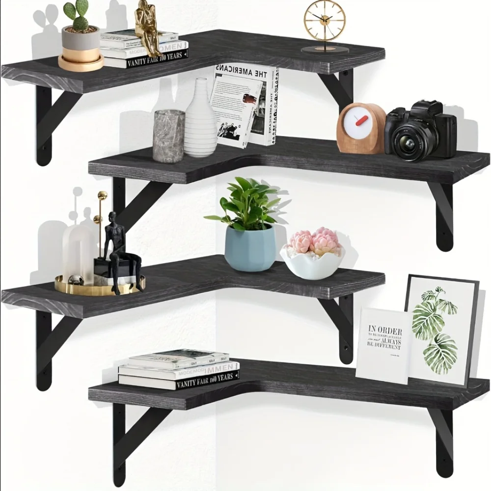 Floating Shelves - Natural Wood Grain Floating Shelves Wall-Mounted