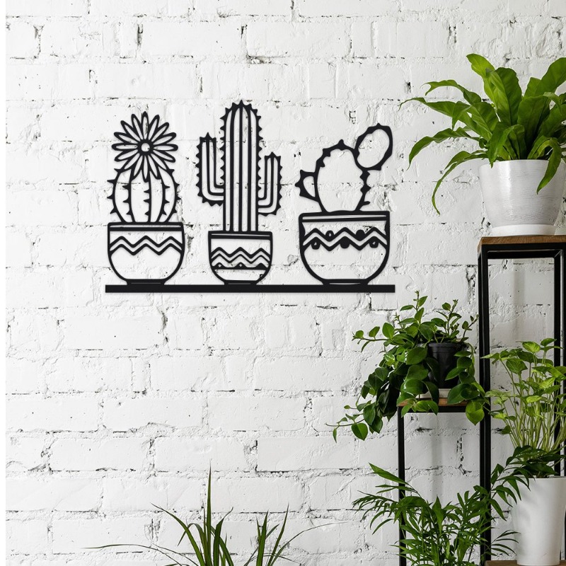 Home Decor Garden Ideas - Rustic Cactus Metal Wall Decor Desert