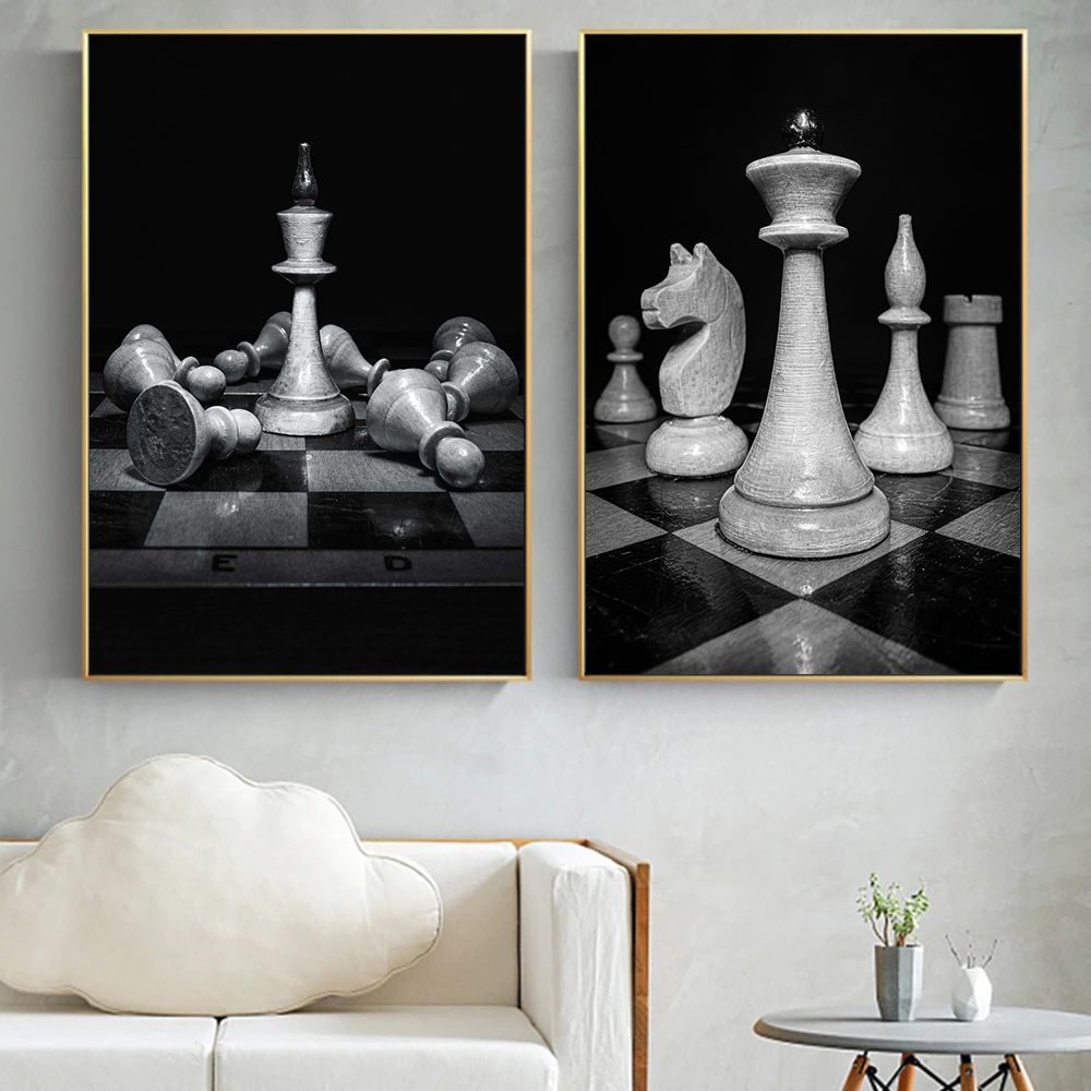 Home Decor Games Free - Black and White King Knight Chess