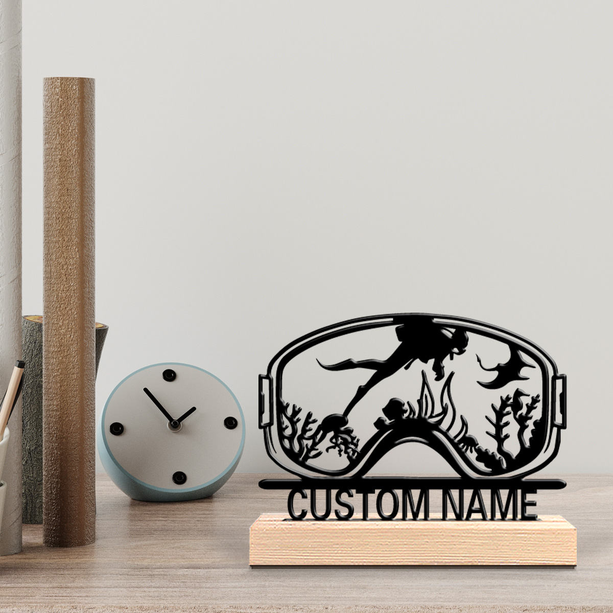 Home Decor Inspo - 1pc Cute Personalized Custom Diving Wooden