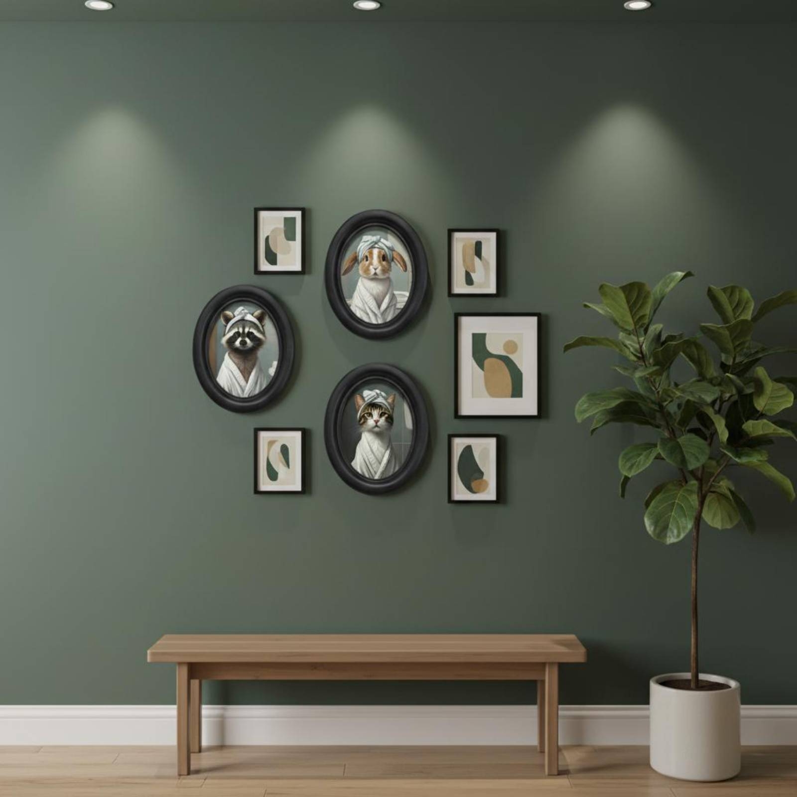 Home Decor Mirror - Bathrobe Creature Frame Portable Creature Photo