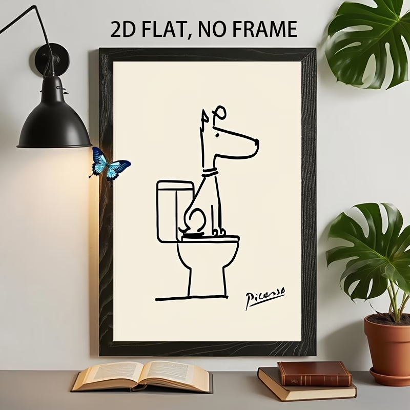 Home Decor Nepal - Modern,Retro Fun Dog Toilet Picasso Line