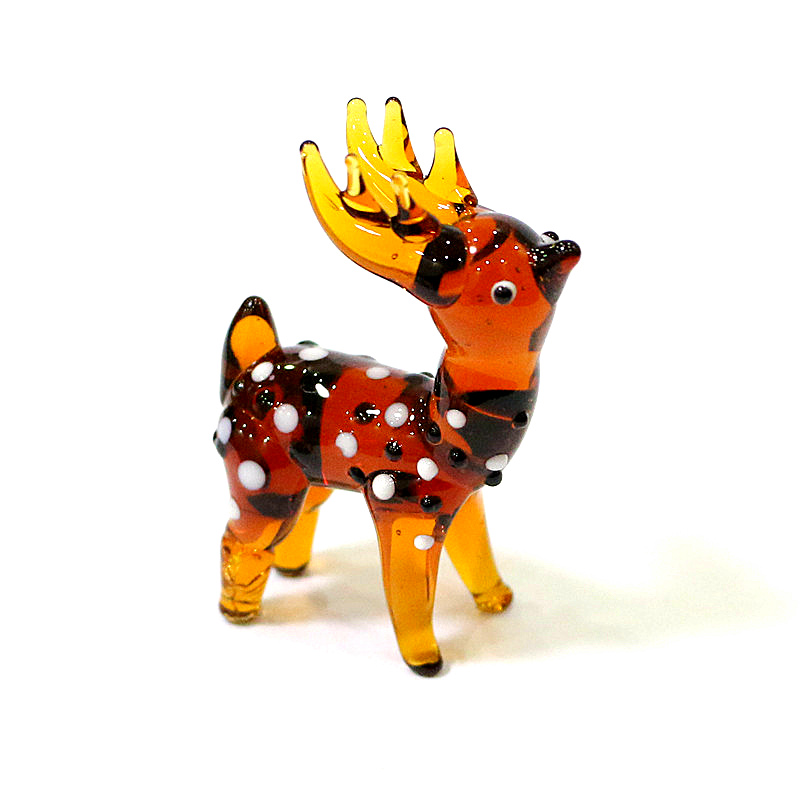 Home Xmas Decor Ideas - Custom Cute Christmas Deer Glass Figurine