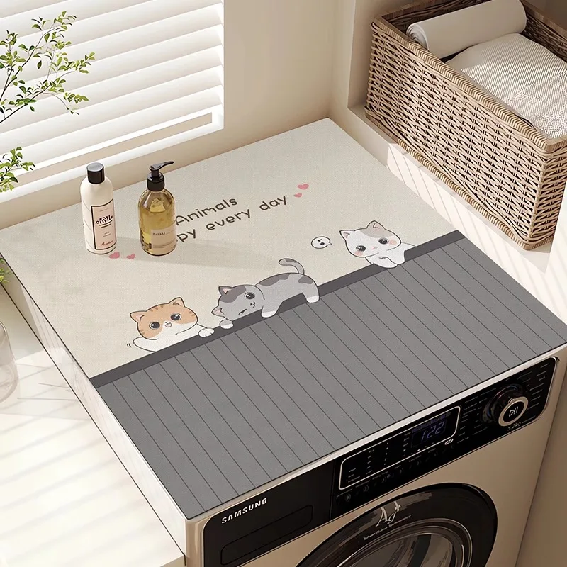 Home Decor Minimalist Style - VIKAMA Minimalist Cartoon Washing Machine Cover