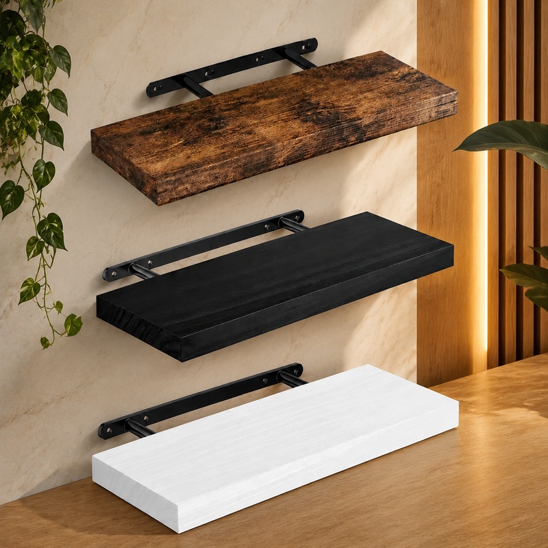 Floating Shelves - Durable Floating Wall Shelf with Concealed