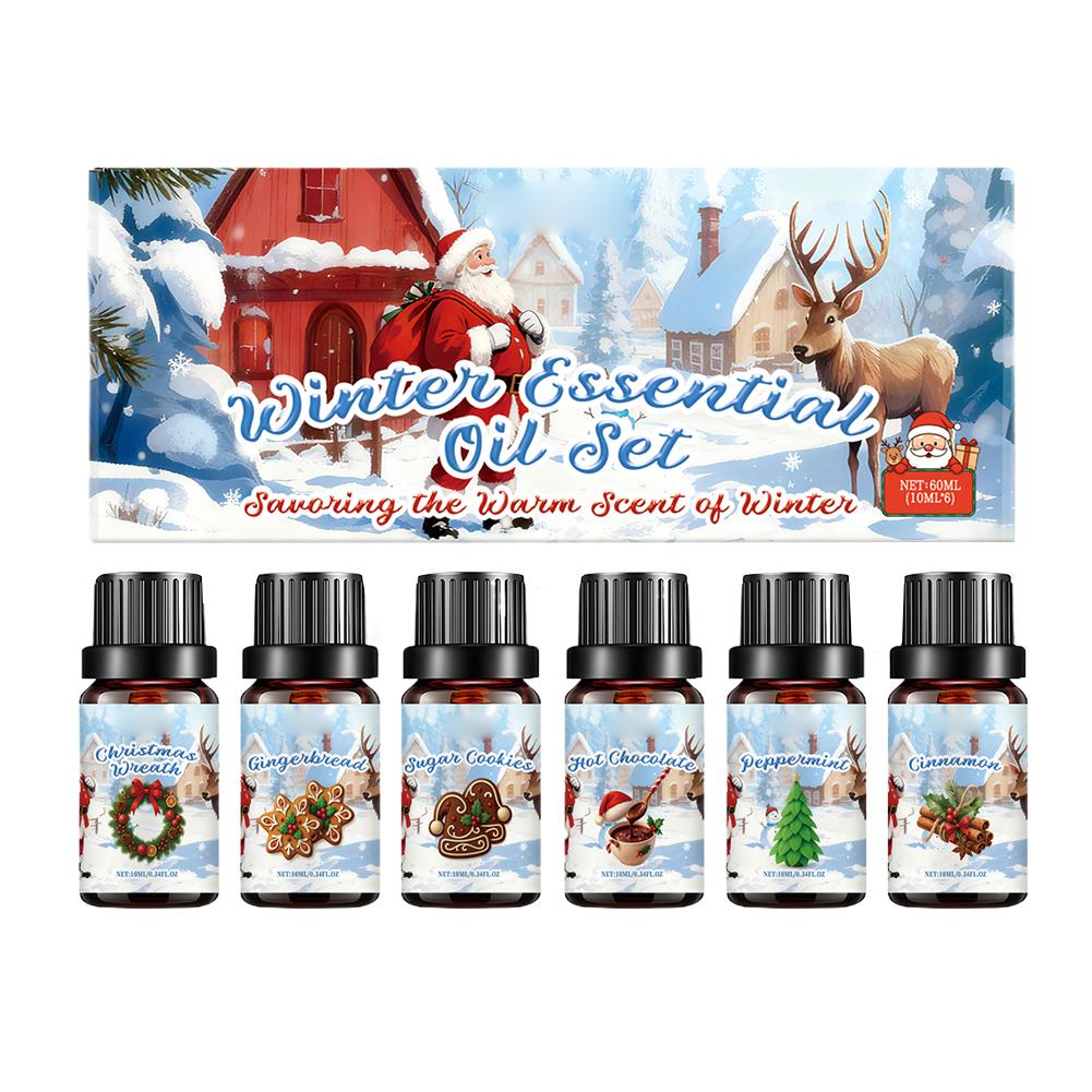 Home Decor Xmas Gifts - Winter Essential Oil Set 6PCS*10ML Natural