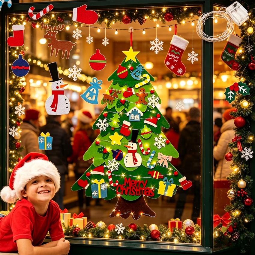 Home Decor Xmas Gifts - DIY Felt Christmas Tree with Detachable