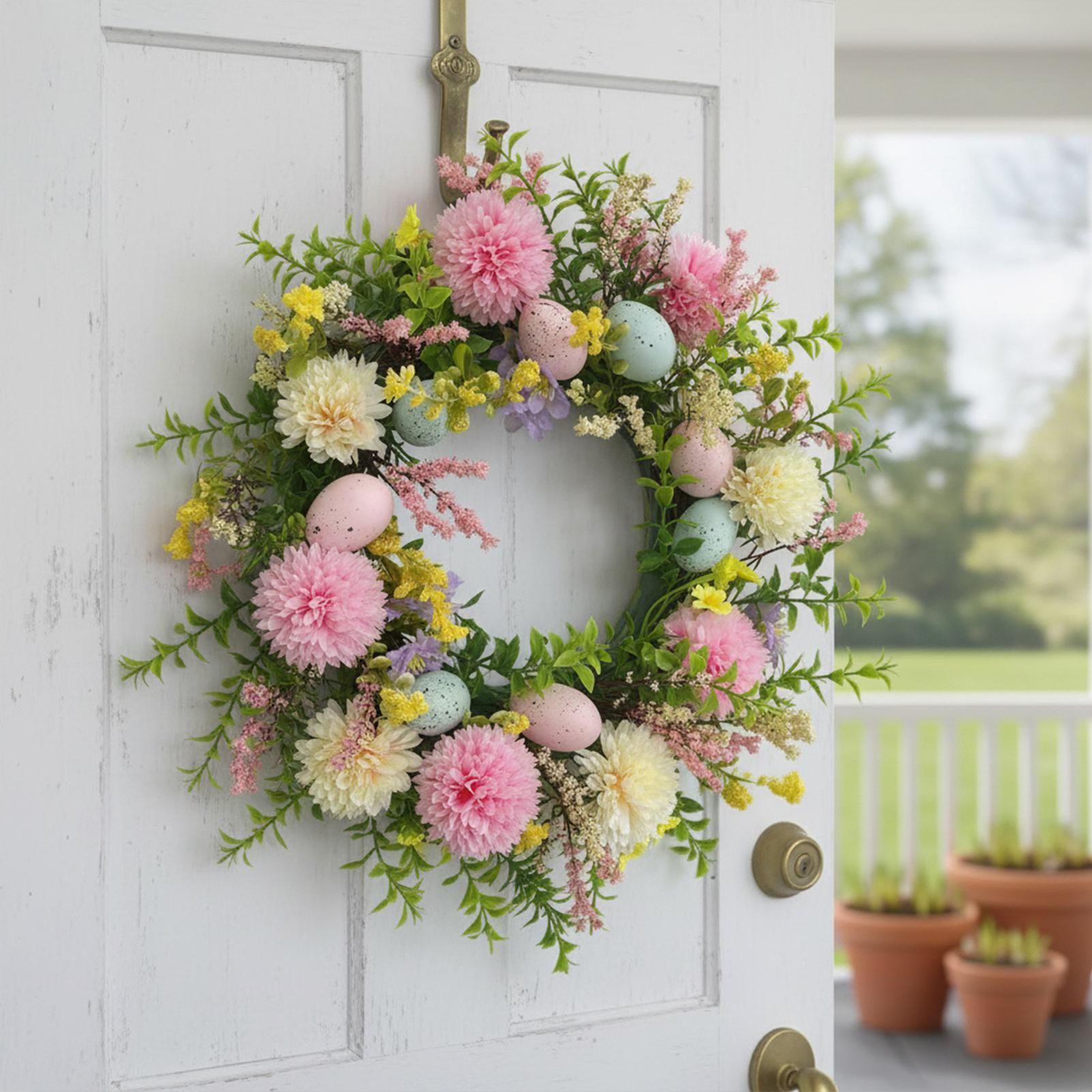 Spring Door Wreath 15.75 Inch  - Home Decor Daisy ulasan dan harga