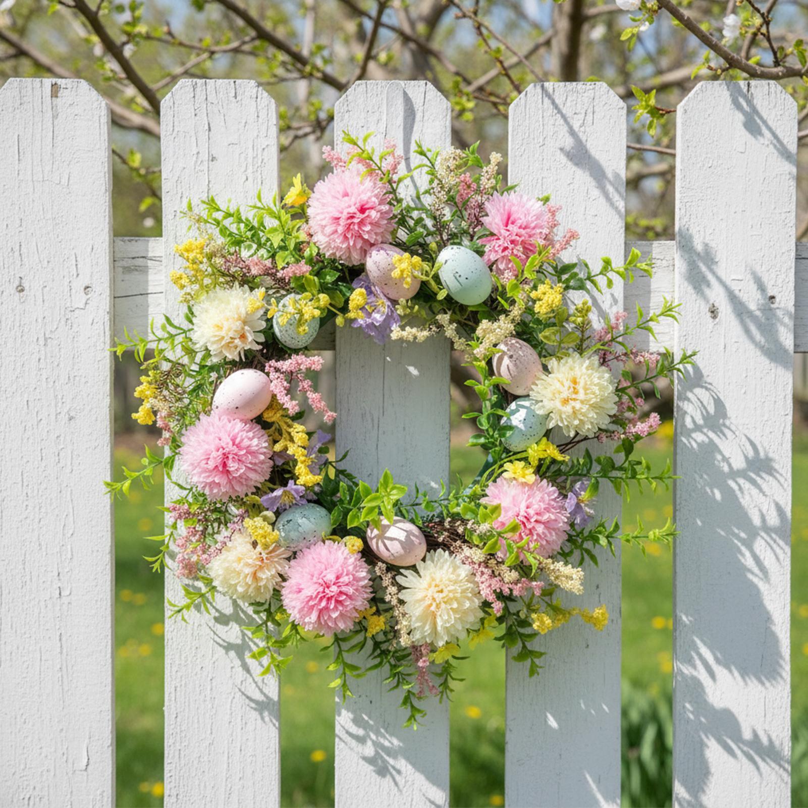 Spring Door Wreath 15.75 Inch  - Home Decor Daisy ulasan dan harga