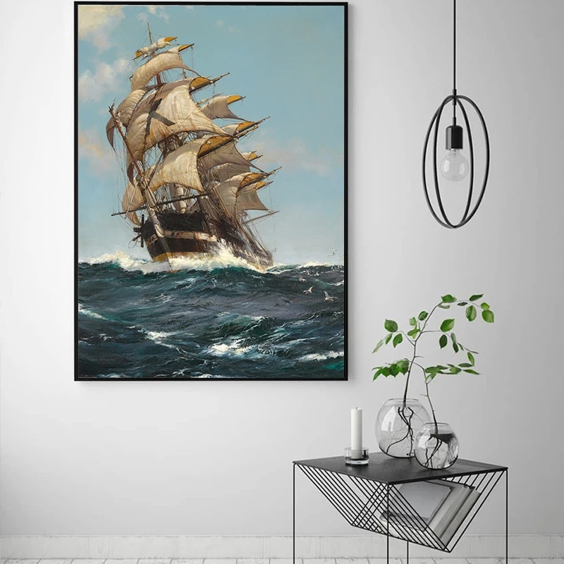 2026 Canvas Paintings Seascape - Home Decor Mirror ulasan dan harga