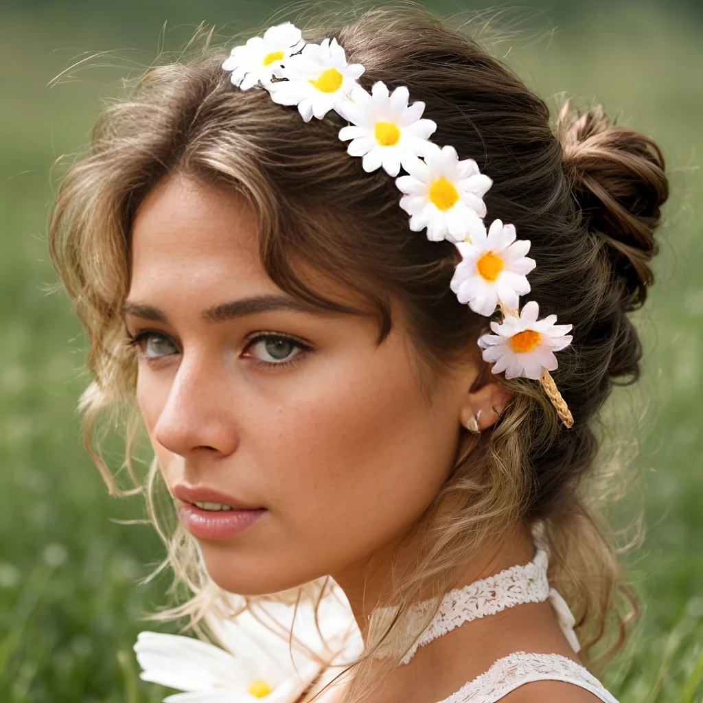 1pc Boho Chic Daisy Hair Wreat - Home Decor Daisy ulasan dan harga