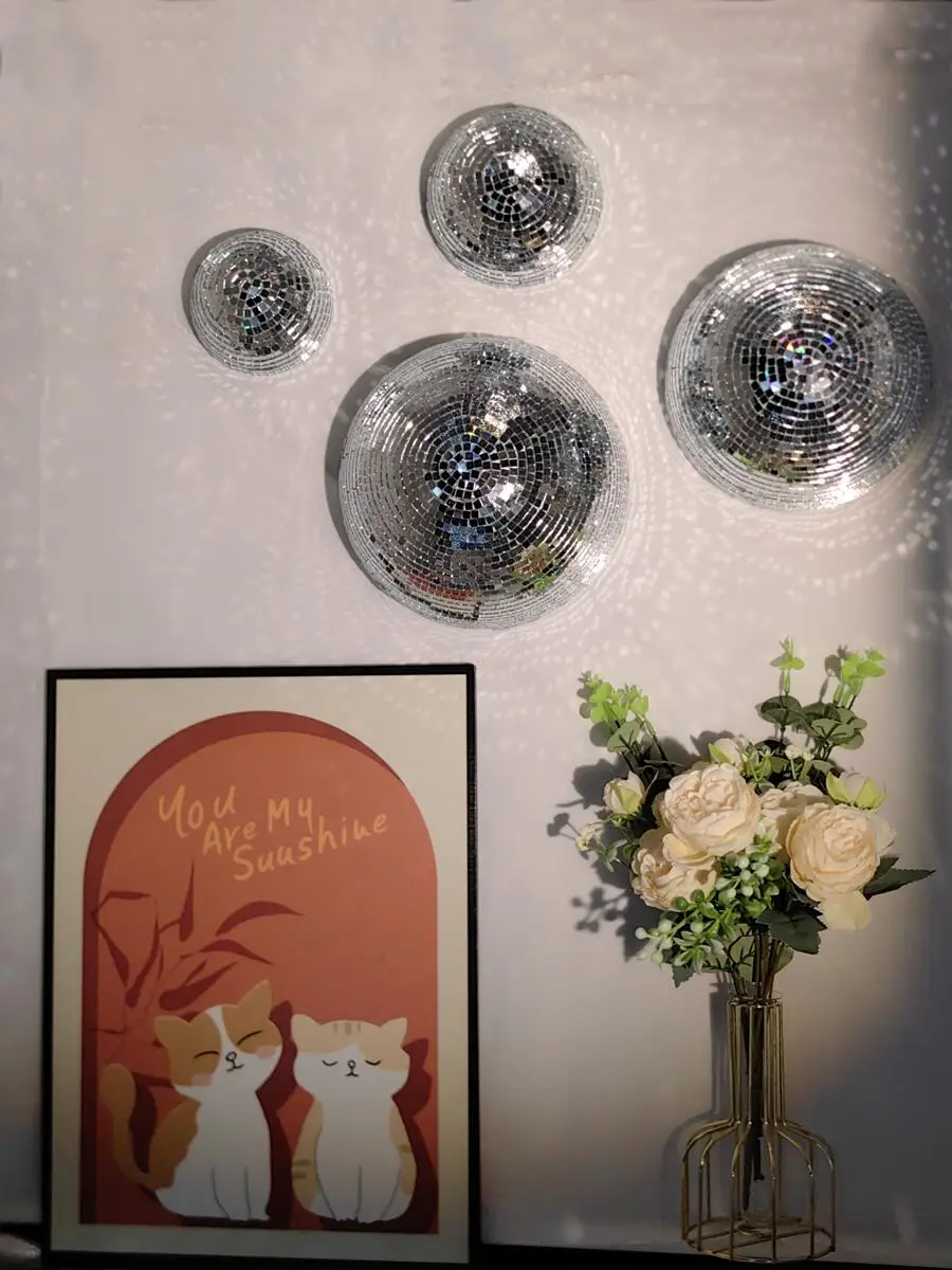 New Wall Disco Ball Mirrored D - Home Decor Mirror ulasan dan harga