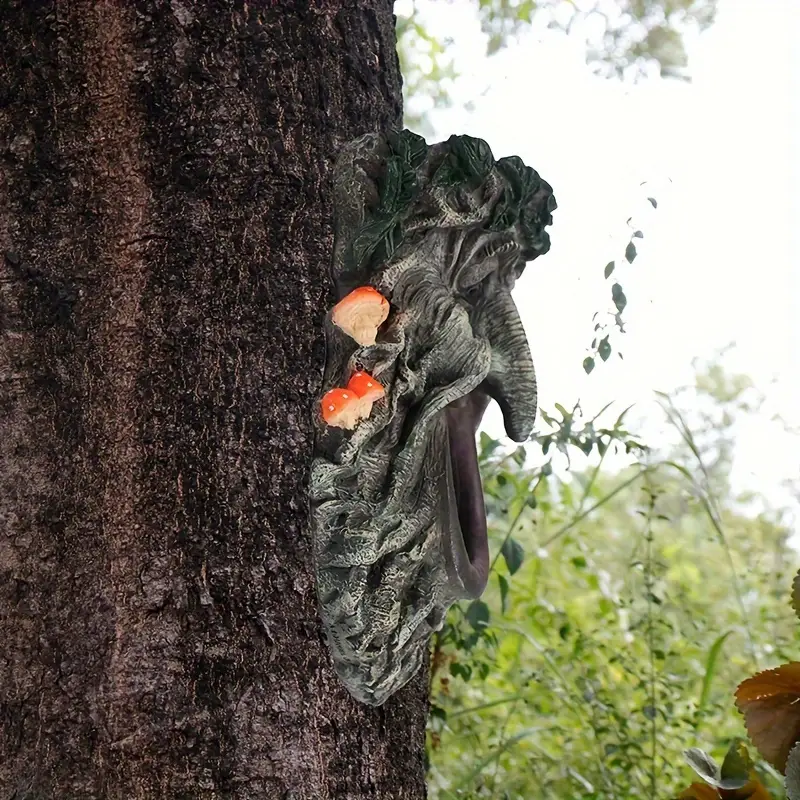 Outdoor Garden Yard Tree Face  - Home Decor Statue ulasan dan harga