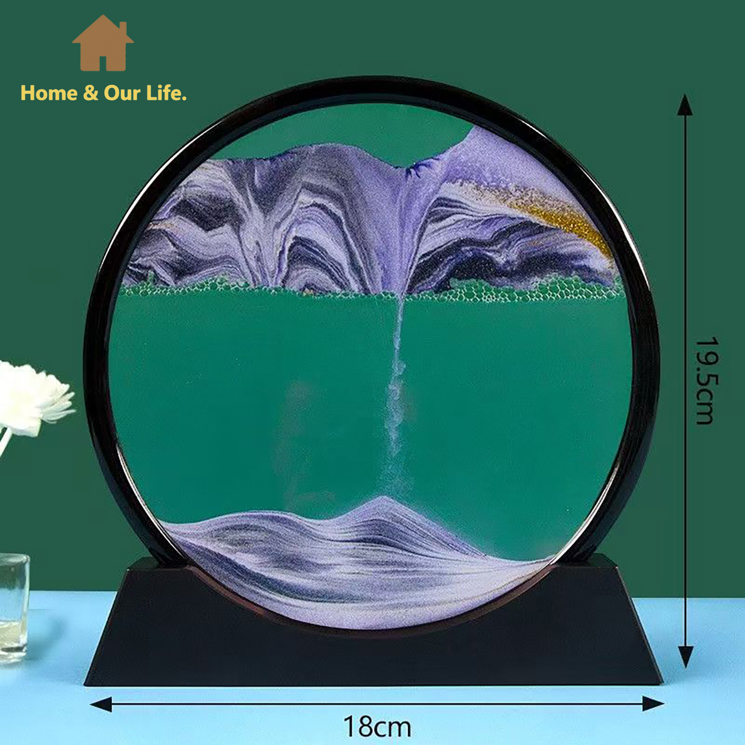 3D Dynamic Flowing Sand Art: U - Home Decor Mirror ulasan dan harga