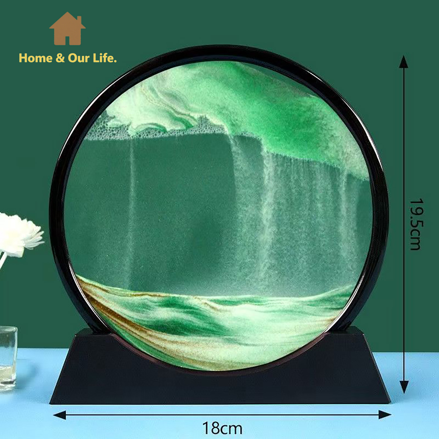 3D Dynamic Flowing Sand Art: U - Home Decor Mirror ulasan dan harga