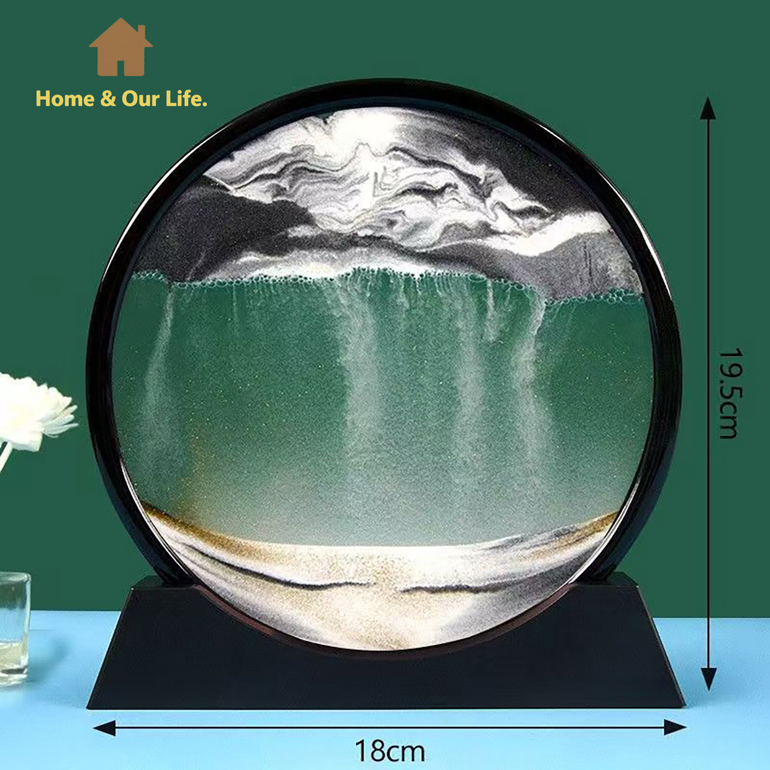 3D Dynamic Flowing Sand Art: U - Home Decor Mirror ulasan dan harga