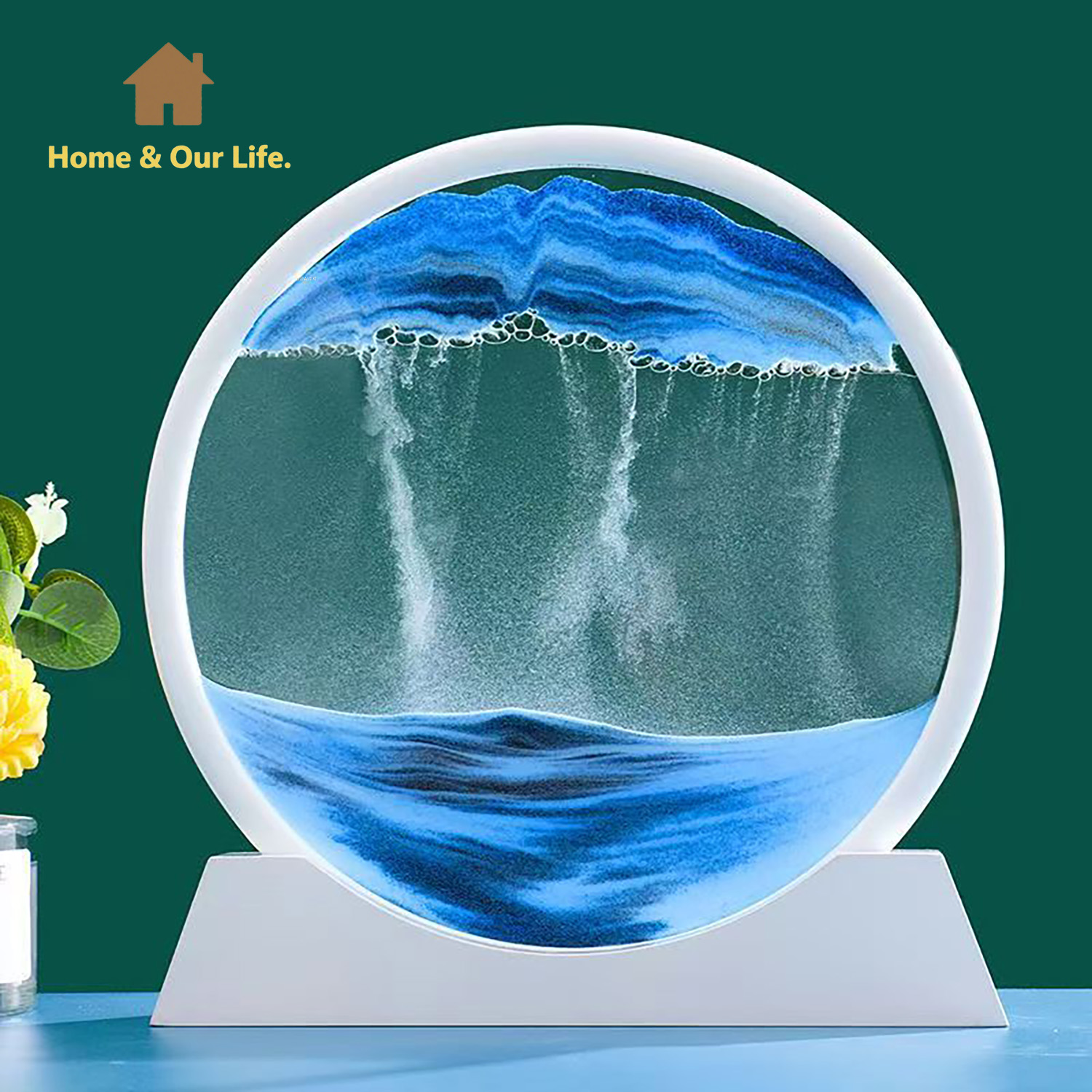 3D Dynamic Flowing Sand Art: U - Home Decor Mirror ulasan dan harga