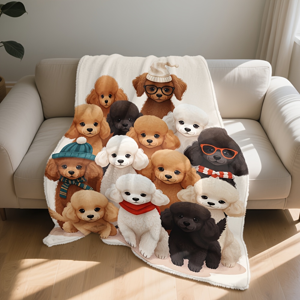 Fluffy Dog Friends Blanket Thr - Home Xmas Decor Ideas ulasan dan harga
