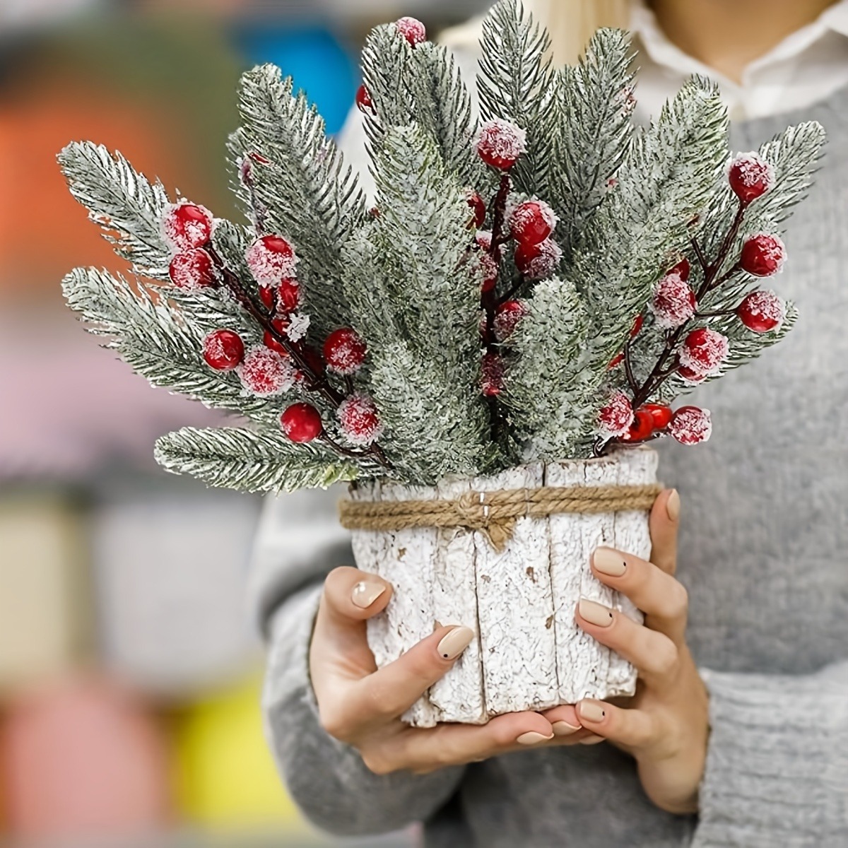 Snow White Artificial Pine Nee - Home Decor Xmas Gifts ulasan dan harga