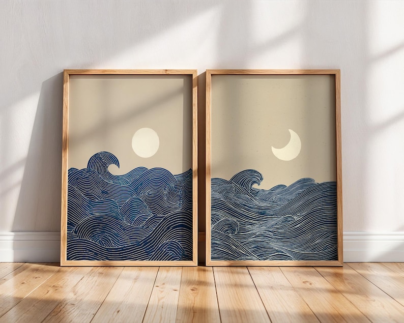 2pcs Japandi Minimalist Moon C - Home Decor Minimalist Style ulasan dan harga