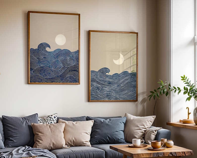 2pcs Japandi Minimalist Moon C - Home Decor Minimalist Style ulasan dan harga
