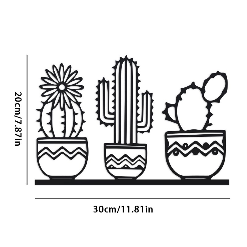 Rustic Cactus Metal Wall Decor - Home Decor Garden Ideas ulasan dan harga