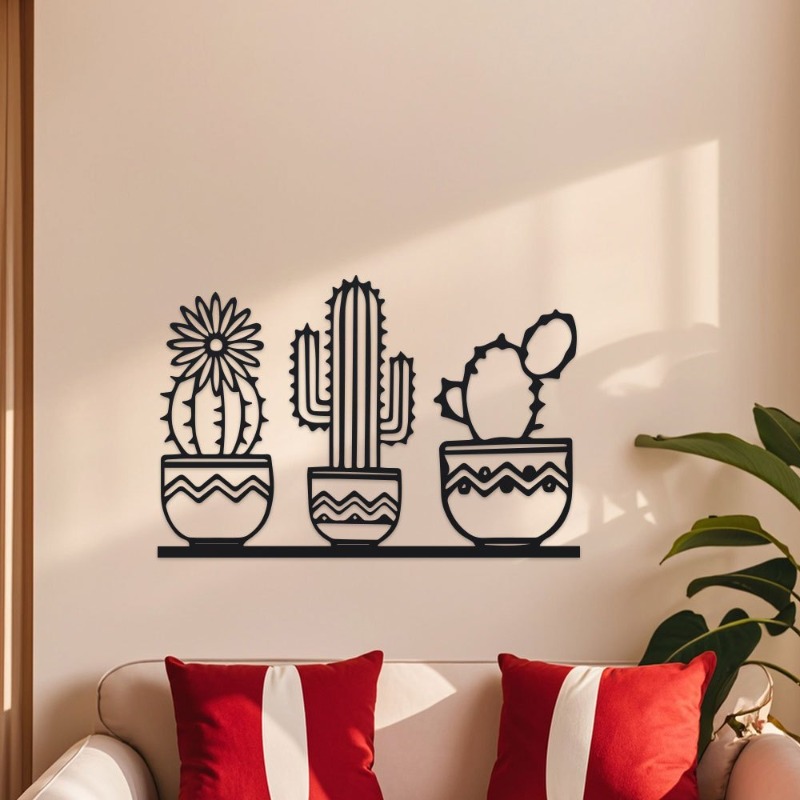 Rustic Cactus Metal Wall Decor - Home Decor Garden Ideas ulasan dan harga