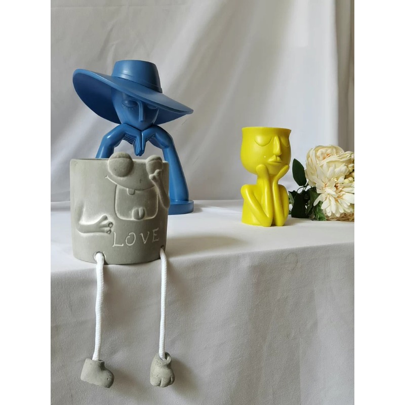Nordic Abstract Face Planter M - Home Decor Garden Ideas ulasan dan harga