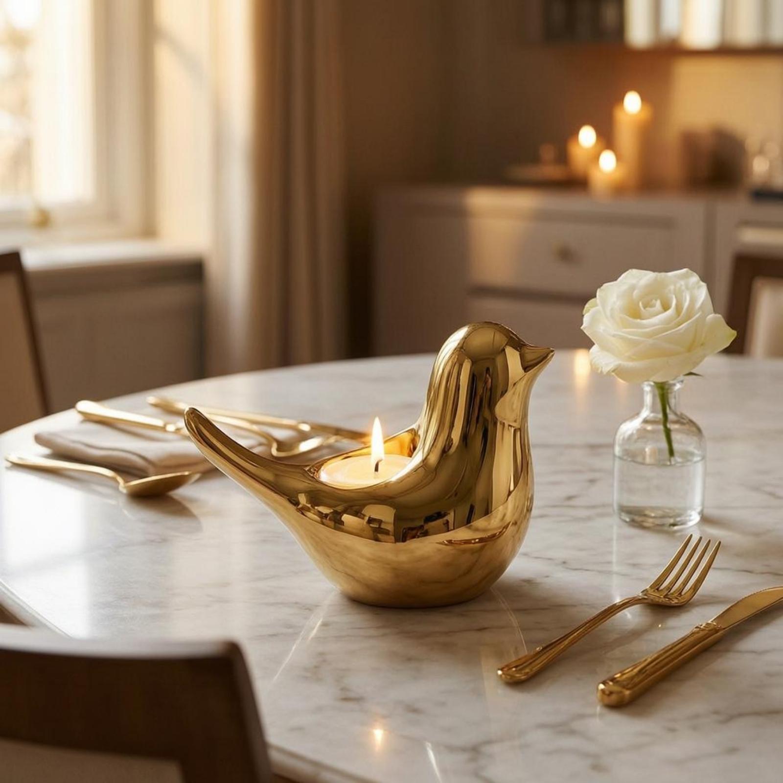 Bird-Shaped Candle Holder Comp - Home Decor Mirror ulasan dan harga