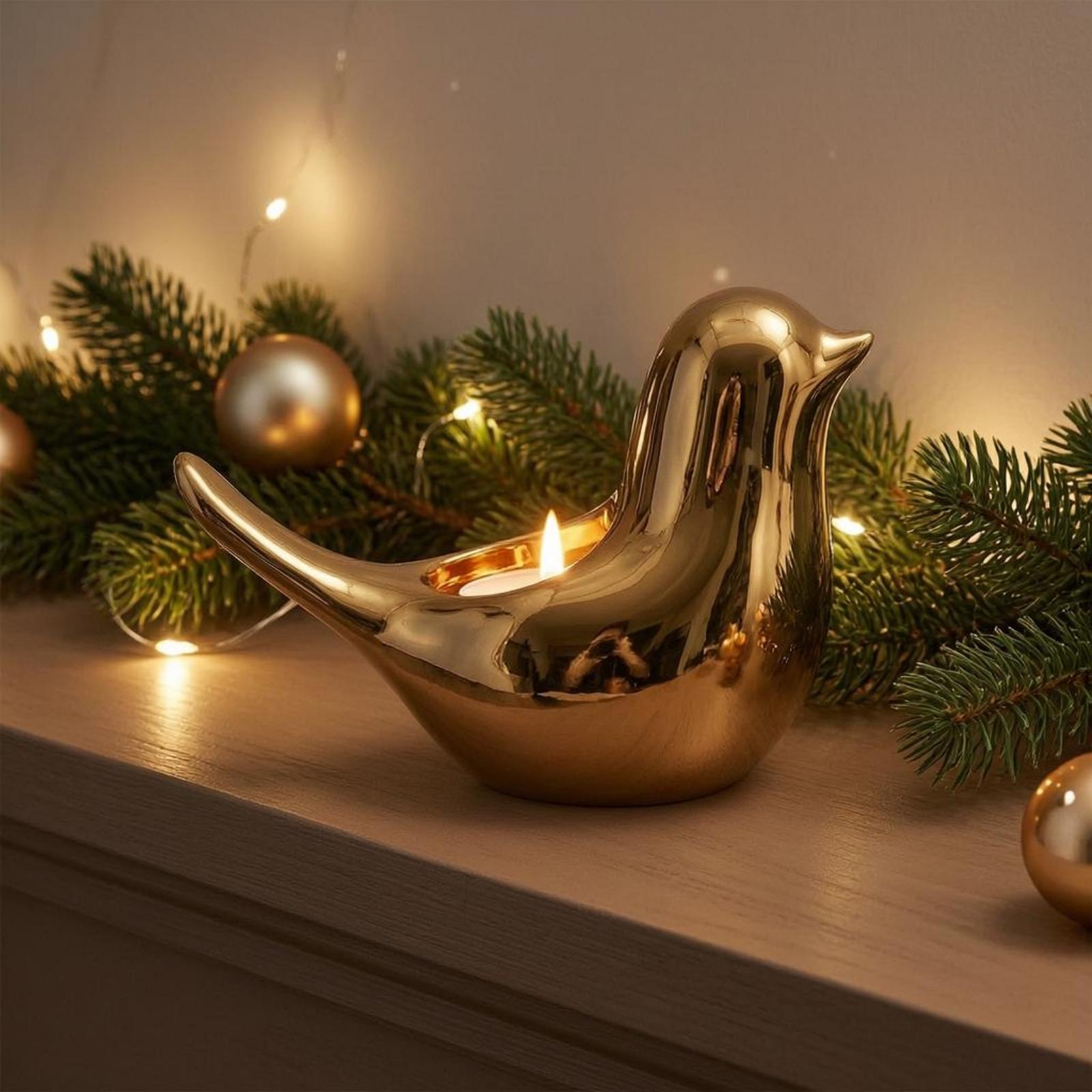 Bird-Shaped Candle Holder Comp - Home Decor Mirror ulasan dan harga
