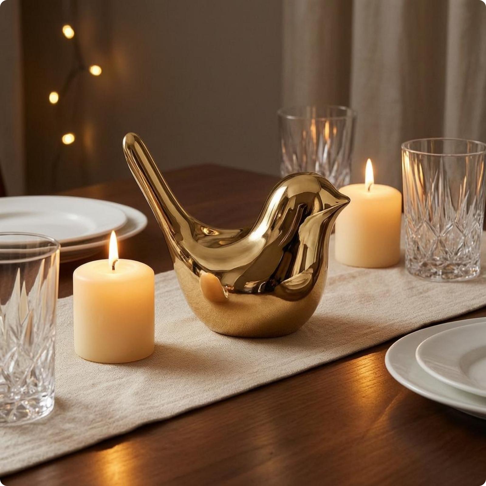 Bird-Shaped Candle Holder Comp - Home Decor Mirror ulasan dan harga