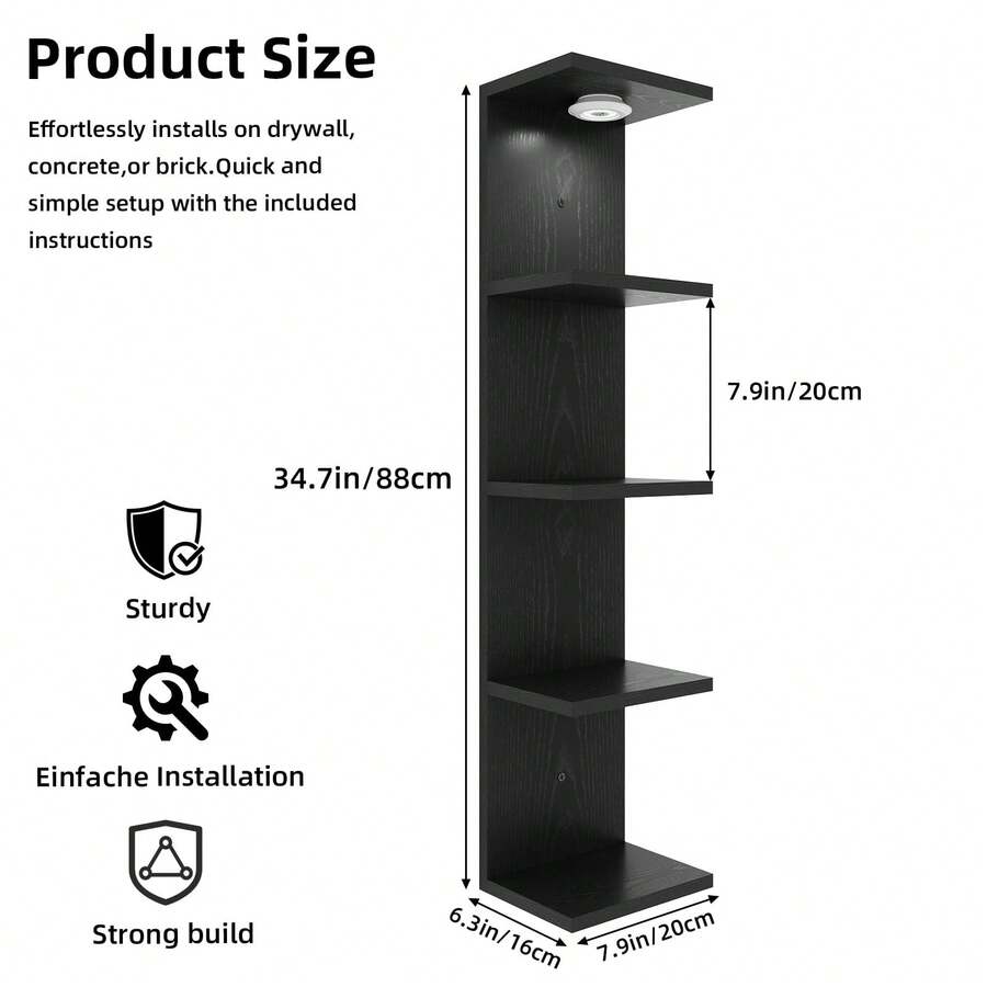5 Tier Wall Mounted Shelf Unit - Floating Shelves ulasan dan harga