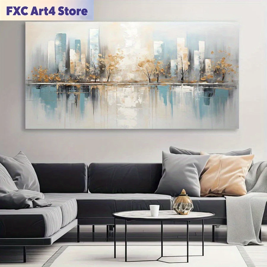Frameless Modern Abstract Canv - Home Decor Minimal ulasan dan harga