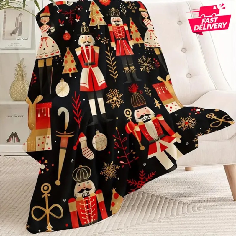 Christmas Blanket Reindeer Hol - Home Xmas Decor Ideas ulasan dan harga