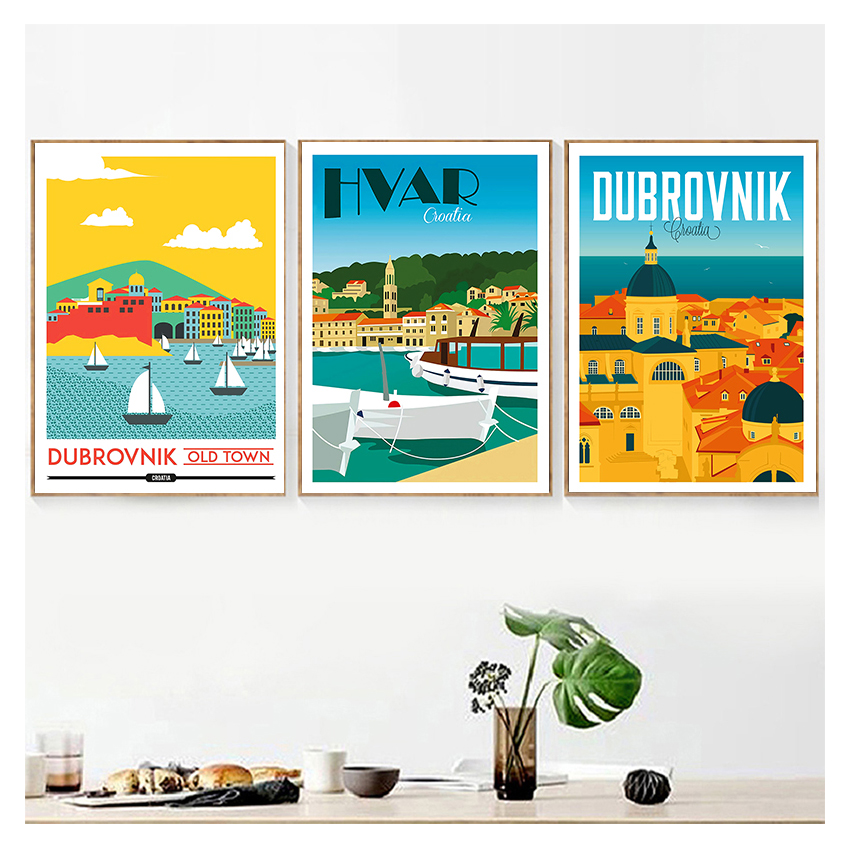 1pc frameless Canvas Painting  - Home Decor Zagreb ulasan dan harga