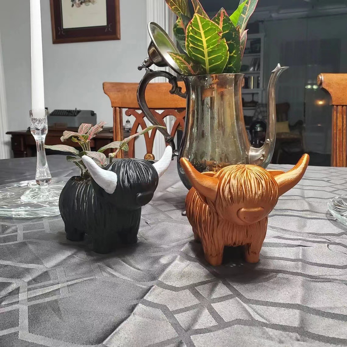 Highland Cow Resin Figurine -  - Home Decor Garden Ideas ulasan dan harga