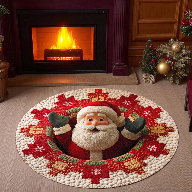 Christmas Santa Claus Round Do - Home Xmas Decor Ideas ulasan dan harga