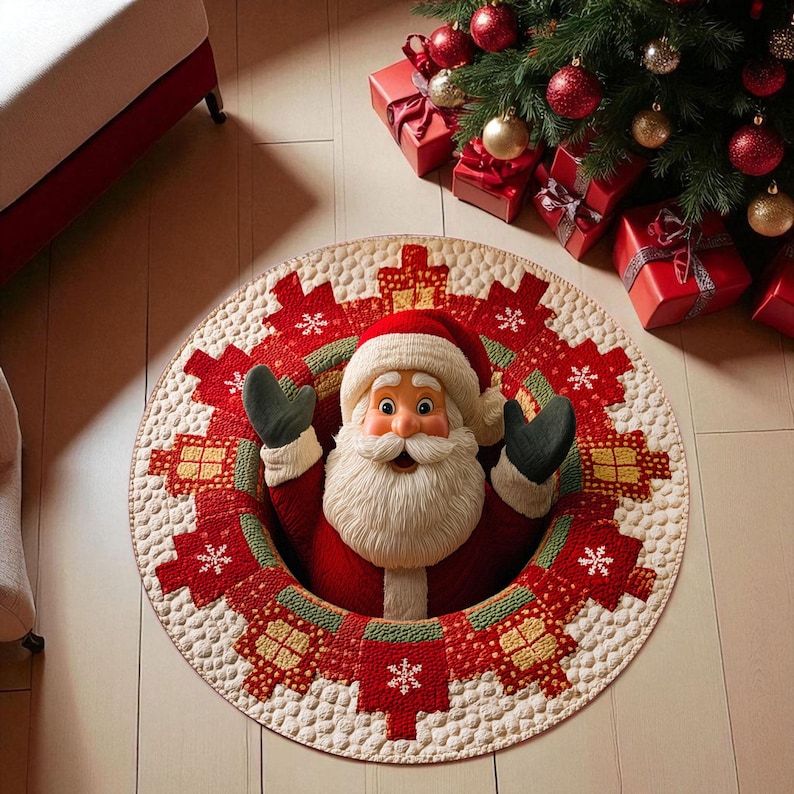 Christmas Santa Claus Round Do - Home Xmas Decor Ideas ulasan dan harga