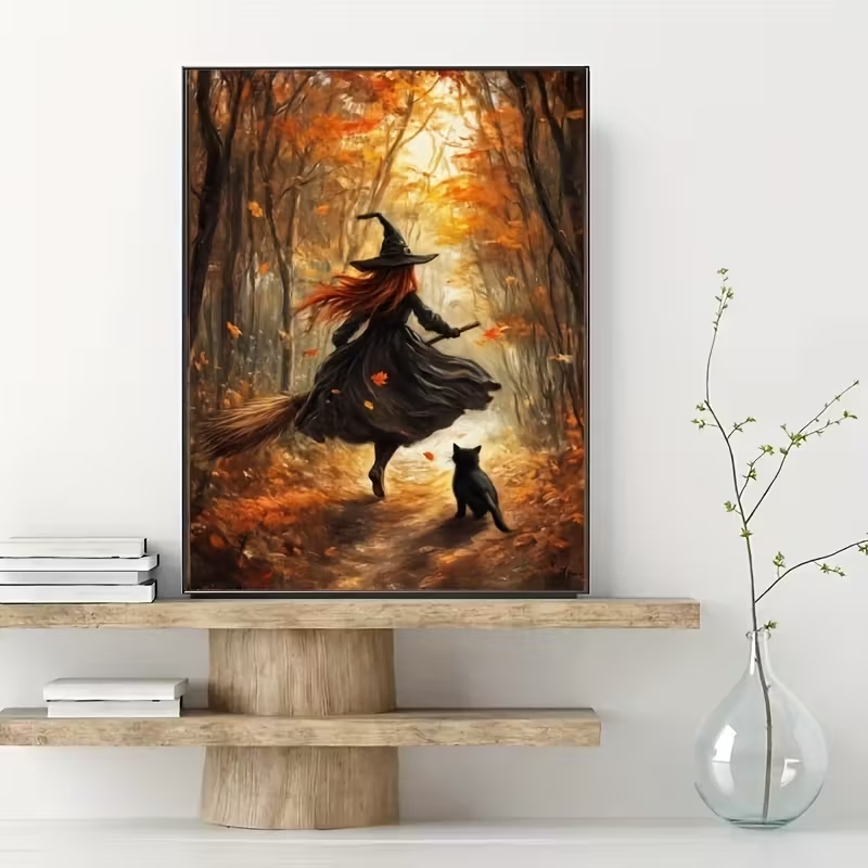 Retro Alloween Autumn Witch On - Home Decor Nepal ulasan dan harga