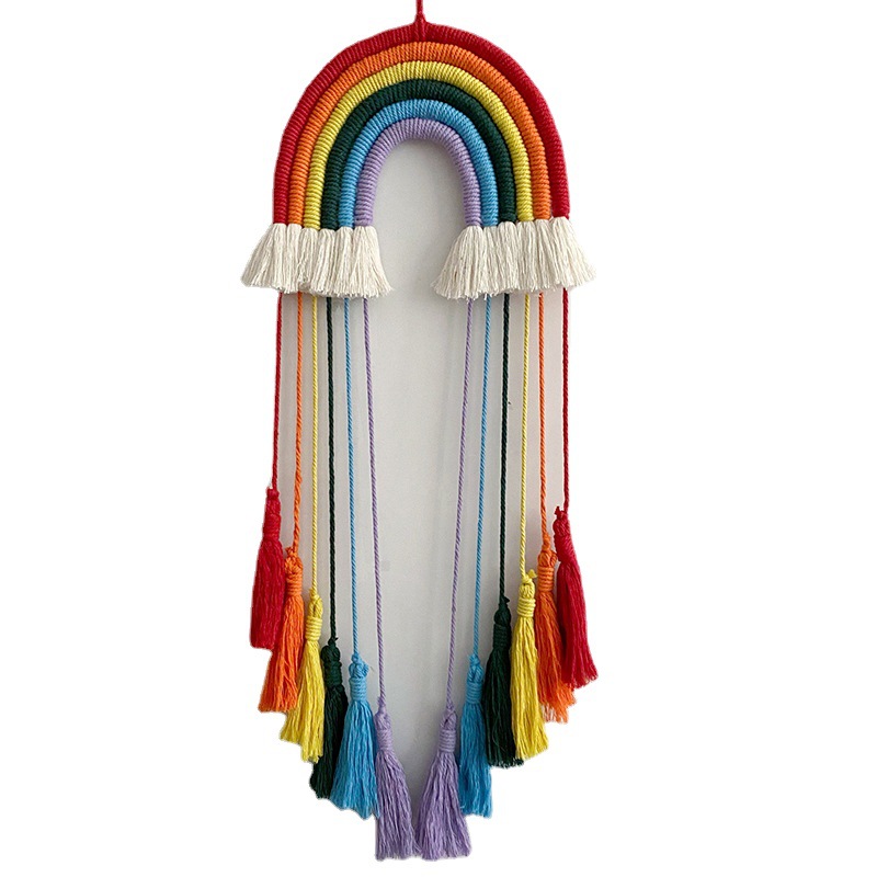 Cotton Rope Woven Rainbow Hang - Macrame Wall Hanging ulasan dan harga
