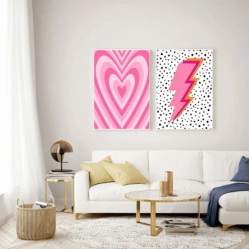 Abstract Pink Lightning Gradie - Home Decor Minimal ulasan dan harga