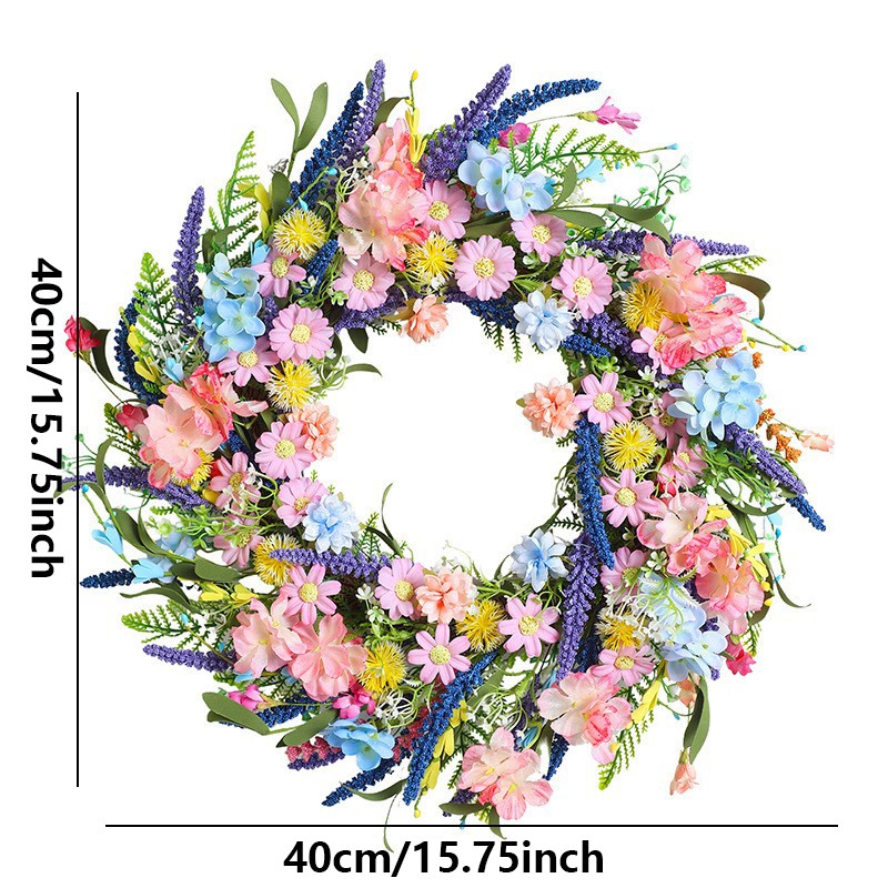 Artificial Daisy Flower Wreath - Home Decor Daisy ulasan dan harga