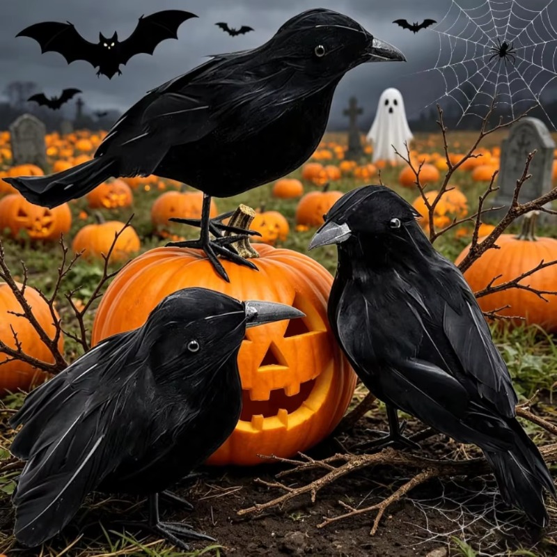 1PC Black Crow Halloween Decor - Home Decor Inspo ulasan dan harga