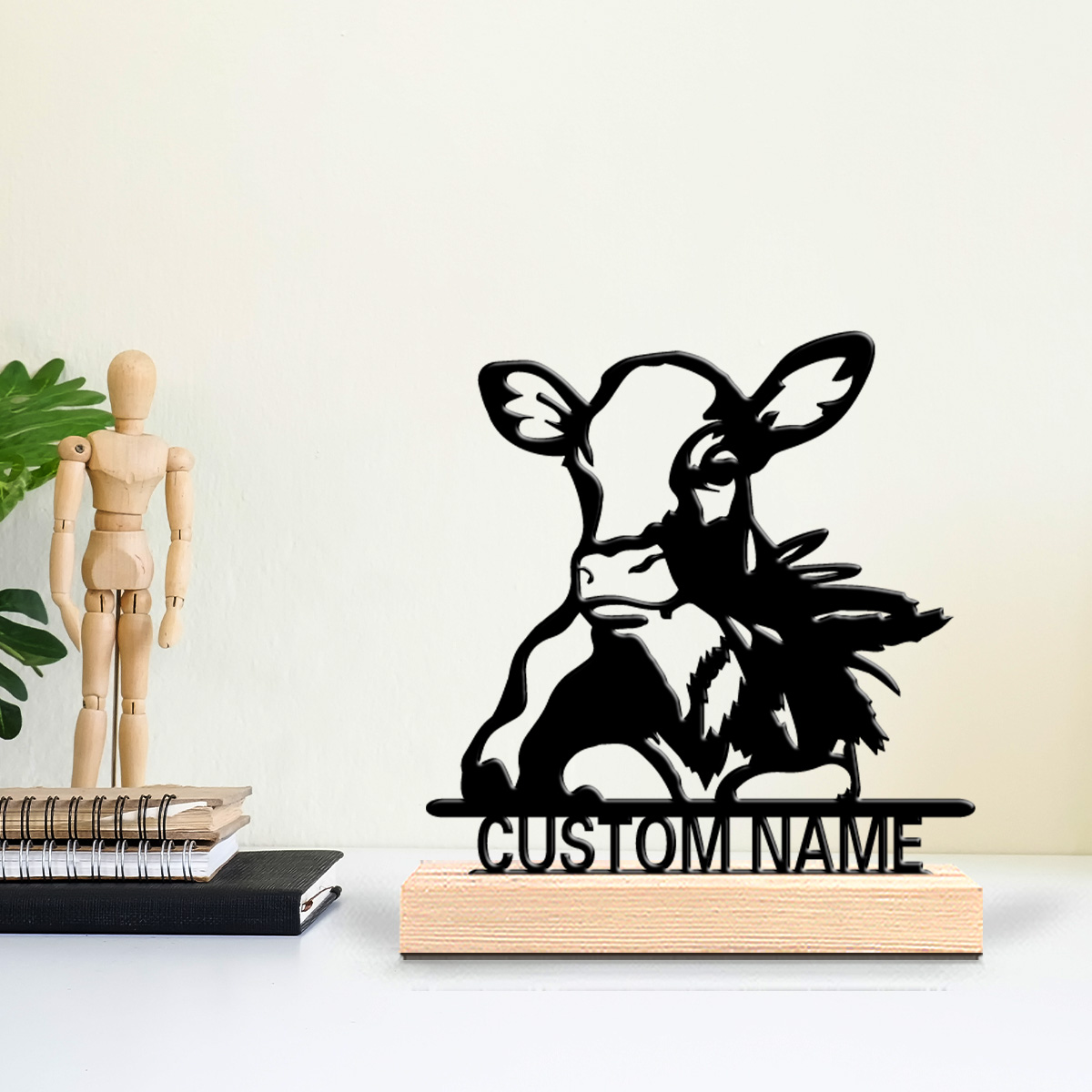 1pc Creative cow Custom Name M - Home Decor Statue ulasan dan harga