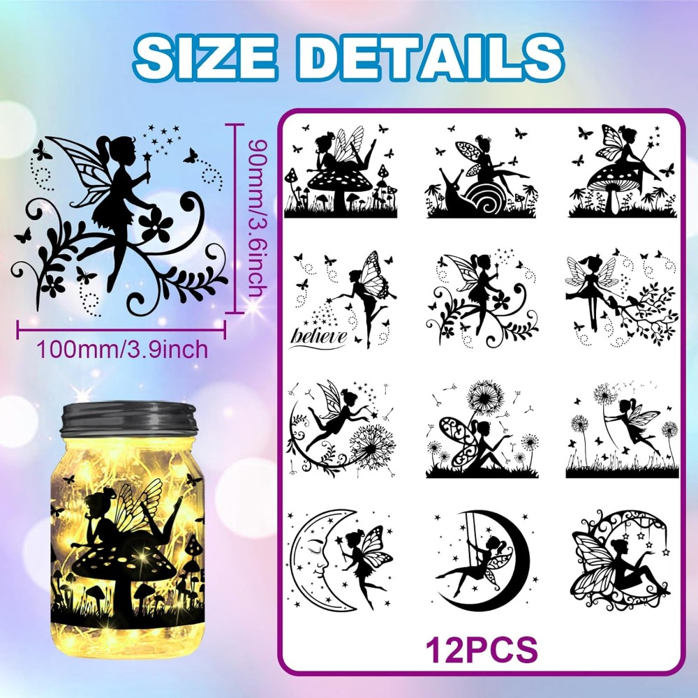 Elf Silhouette Jar Cutouts Pap - Home Decor Kit ulasan dan harga