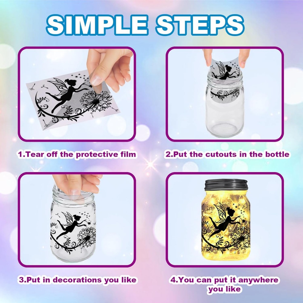 Elf Silhouette Jar Cutouts Pap - Home Decor Kit ulasan dan harga