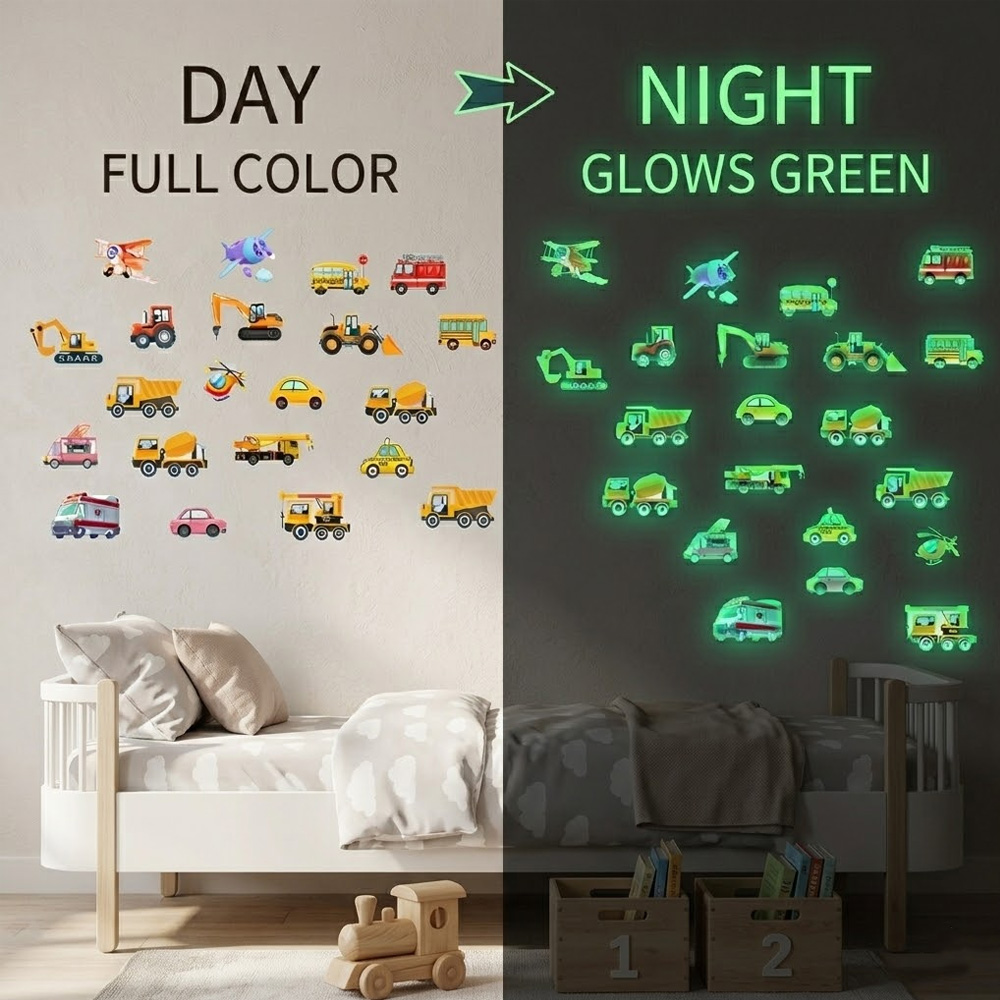 Luminous Car Wall Sticker 21Pc - Home Decor Kit ulasan dan harga