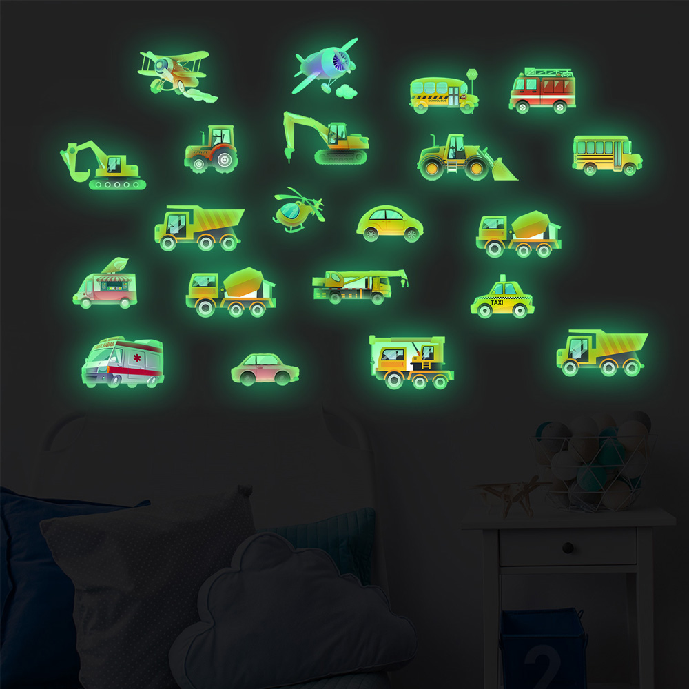 Luminous Car Wall Sticker 21Pc - Home Decor Kit ulasan dan harga