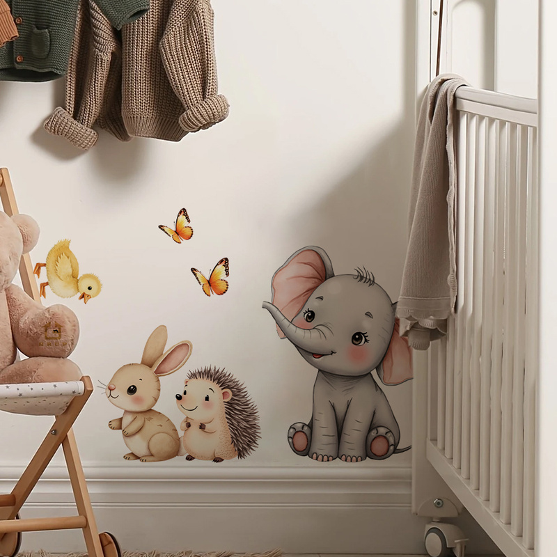 Cartoon Animal Wall Sticker -  - Home Decor Kit ulasan dan harga